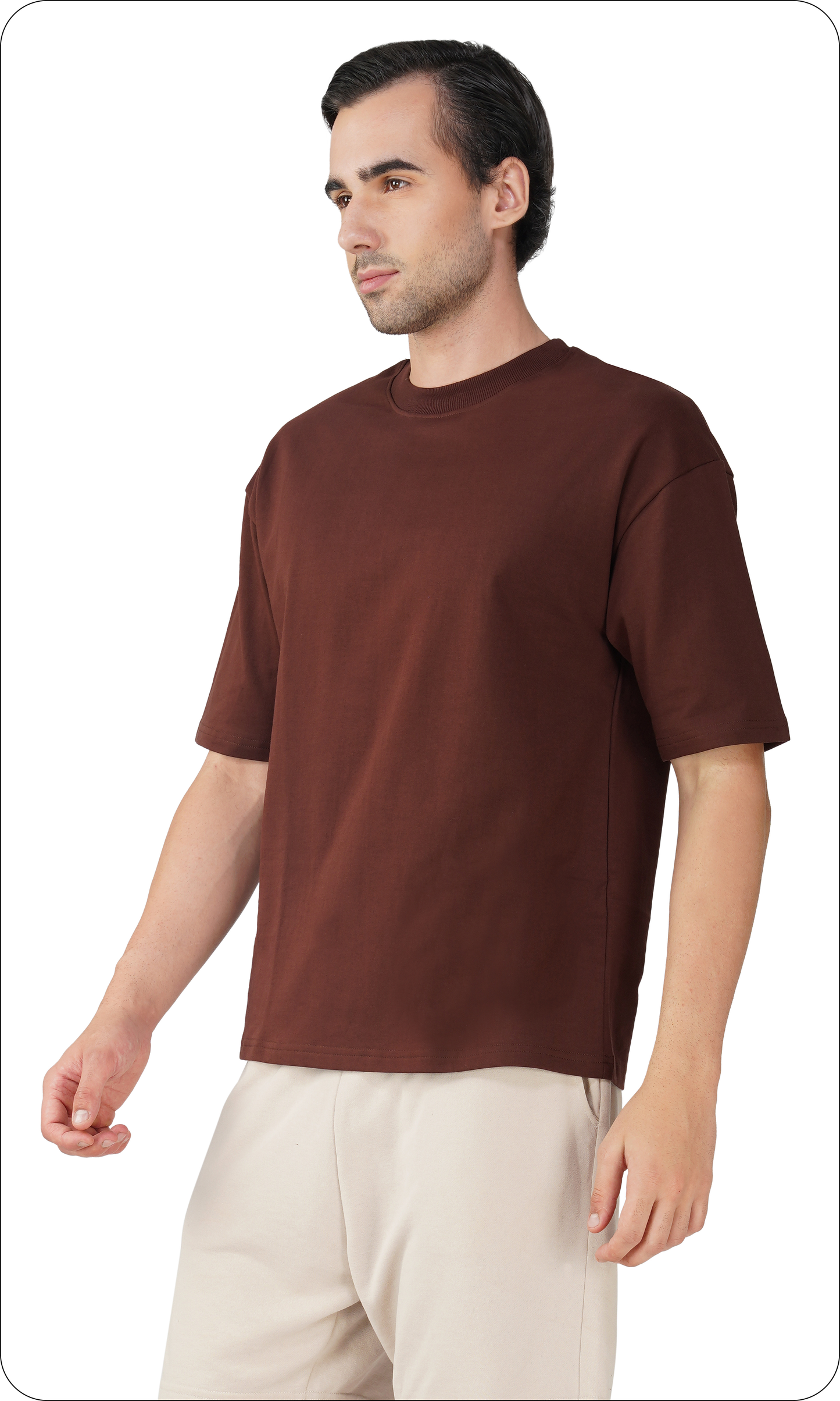 Earthy Coffee - Solid Unisex Oversized T-Shirt