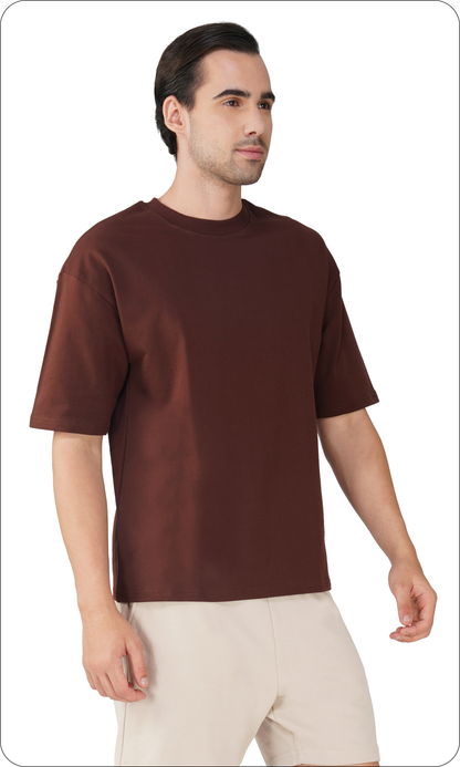 Earthy Coffee - Solid Unisex Oversized T-Shirt