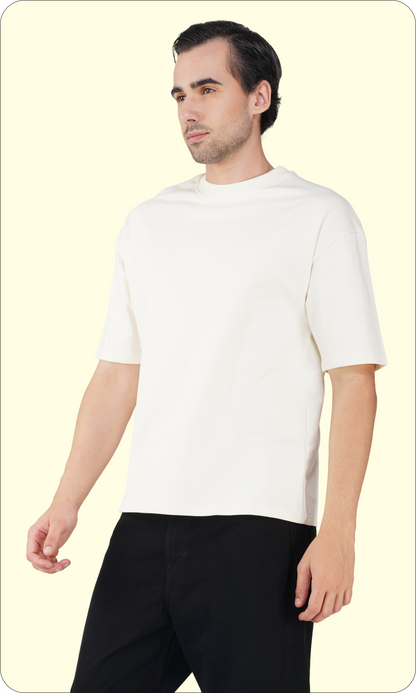 Sand Dune Off White - Solid Unisex Oversized T-Shirt