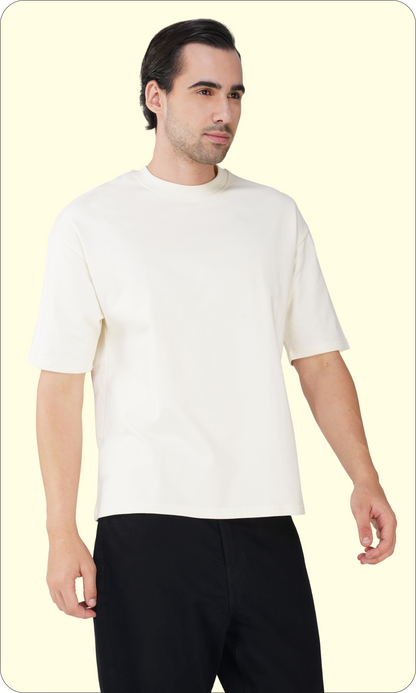 Sand Dune Off White - Solid Unisex Oversized T-Shirt