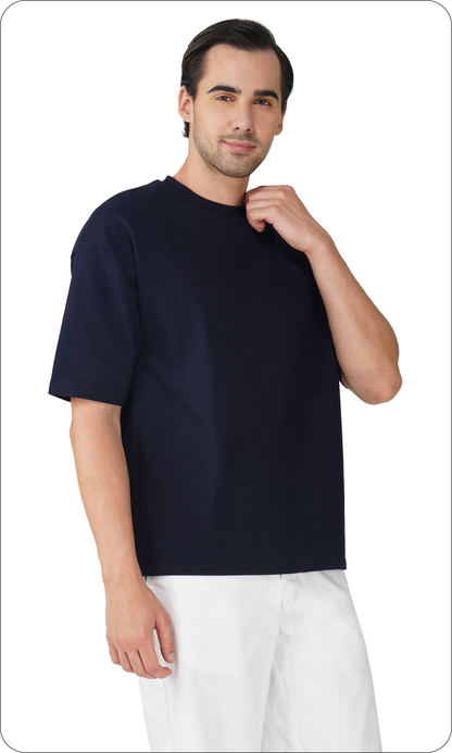 Deep Sea Navy - Solid Unisex Oversized T-Shirt