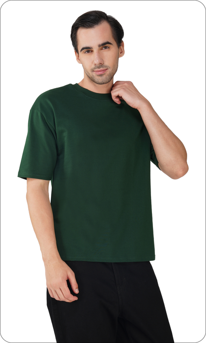 Forest Bottle Green - Solid Unisex Oversized T-Shirt