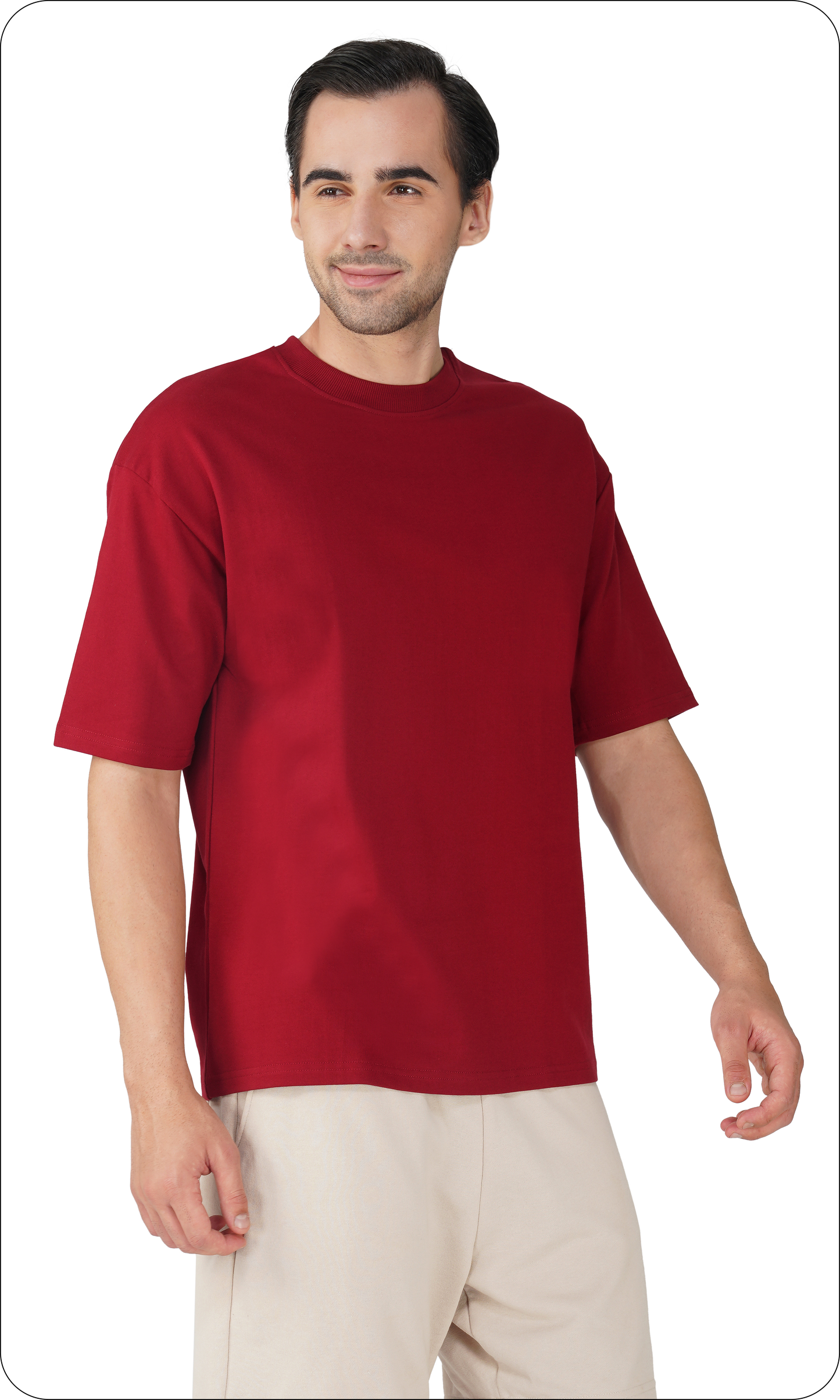 Autumn Maroon - Solid Unisex Oversized T-Shirt